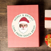 Grappig Aangepaste Gezicht Swap Kerstman Kerstteks Ronde Sticker