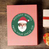 Grappig Aangepaste Gezicht Swap Kerstman Kerstteks Ronde Sticker