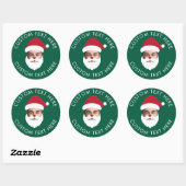 Grappig Aangepaste Gezicht Swap Kerstman Kerstteks Ronde Sticker (Vel)