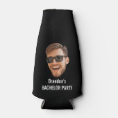 Grappig Aangepaste Gezicht Uitsnede Foto Bachelor Flesjeskoeler (Voorkant)