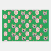 Grappig Aangepaste Gezichtsfoto Familie 3 Foto's Inpakpapier Vel (Voorkant 3)