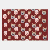 Grappig Aangepaste Gezichtsfoto Familie 3 Foto's Inpakpapier Vel (Voorkant 2)