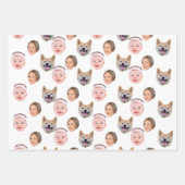 Grappig Aangepaste Gezichtsfoto Familie 3 Foto's Inpakpapier Vel (Voorkant)