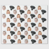 Grappig Aangepaste Gezichtsfoto Familie Gezicht 3  Cadeaupapier (Vlak)