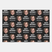 Grappig Aangepaste Gezichtsfoto Gelukkige Verjaard Inpakpapier Vel (Voorkant 3)