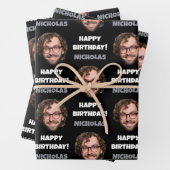 Grappig Aangepaste Gezichtsfoto Gelukkige Verjaard Inpakpapier Vel (In situ)