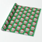 Grappig Aangepaste Gezichtsfoto Santa Hat Christma Cadeaupapier (Uitgerold)