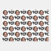 Grappig Aangepaste Gezichtsfoto Verjaardag Leeftij Inpakpapier Vel (Voorkant 2)