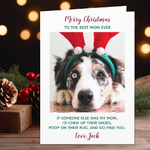 Grappig Aangepaste Huisdier Foto Hond Mama Vrolijk Feestdagen Kaart