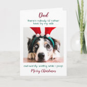 Grappig Aangepaste Huisdier Foto Hond Papa Vrolijk Feestdagen Kaart (Voorkant)