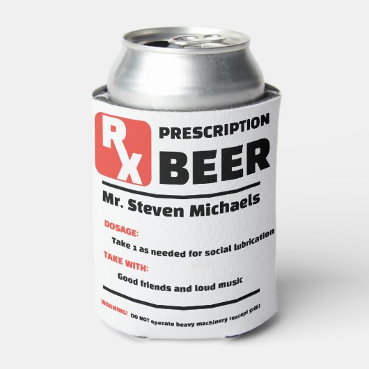 GRAPPIG! 🍺 Aangepaste Joke Recept Bierkoeler (Blikje Voorkant)