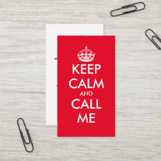 Grappig aangepaste Keep Calm visitekaartsjabloon Visitekaartje