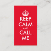 Grappig aangepaste Keep Calm visitekaartsjabloon Visitekaartje (Voorkant)