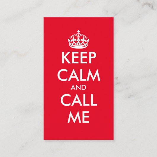 Grappig aangepaste Keep Calm visitekaartsjabloon Visitekaartje (Voorkant)