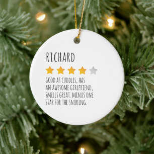 Grappig Aangepaste Naam 5 Star Review Gift Keramisch Ornament
