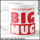 Grappig Aangepaste Naam Tekst Twee Tone Rood Grote Koffiekop