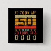 Grappig  aangepaste nummer verjaardagsverjaardag v vierkante button 5,1 cm (Voorkant)