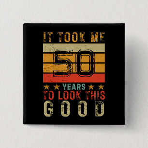 Grappig aangepaste nummer verjaardagsverjaardag v vierkante button 5,1 cm