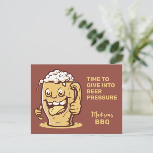 Grappig aangepaste tekst bier briefkaart (Staand voorkant)