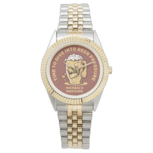 Grappig aangepaste tekst bier horloge
