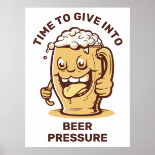 Grappig aangepaste tekst bier poster
