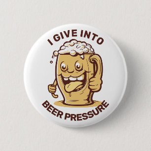 Grappig aangepaste tekst bier ronde button 5,7 cm