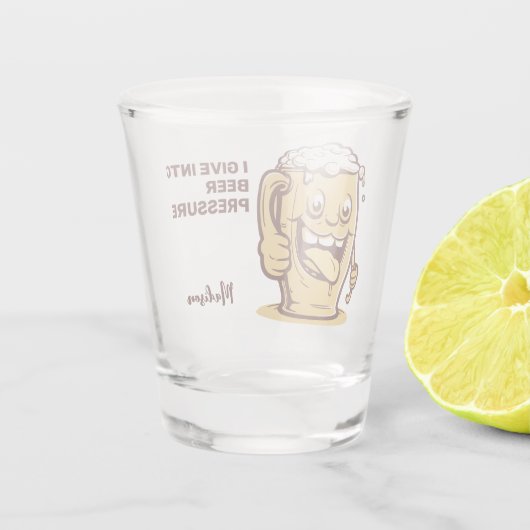 Grappig aangepaste tekst bier shot glas (Achterkant)