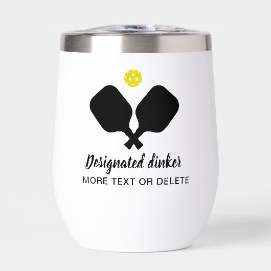 Grappig aangewezen Dinker Custom Pickleball Zwart (Voorkant)