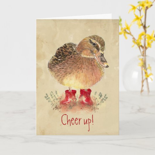 Grappig, aanmoediging, opklapkaart kaart (Gele Bloem)