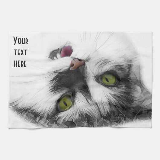 Grappig, aanpasbare kat theedoek (Horizontaal)