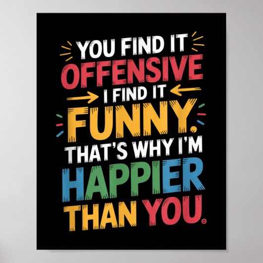 Grappig Aanstootgevend Humor Sarcastisch Happy Fee Poster (Voorkant)
