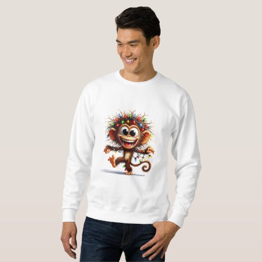 Grappig Aap Kerst Sweatshirt (Voorkant volledig)