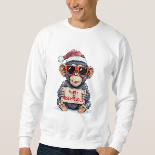 Grappig Aap Kerst Sweatshirt (Voorkant)