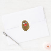 Grappig aardappel schattig karakter met blauwe oge ronde sticker (Envelop)