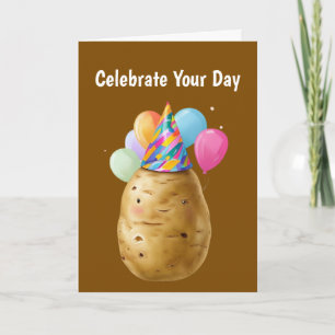 Grappig Aardappelverjaardagscadeau met Party Pet Kaart