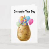 Grappig Aardappelverjaardagscadeau met Party Pet Kaart (Voorkant)