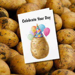 Grappig Aardappelverjaardagscadeau met Party Pet Kaart