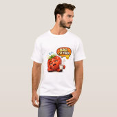 Grappig aardbei "Bro ik ben moe" grafisch T-shirt (Voorkant volledig)
