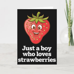 Grappig aardbei ontwerp voor jongens mannen fruit kaart