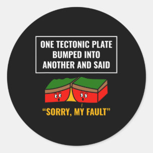 Grappig aardbevingen, sorry dat ik een tekort heb ronde sticker
