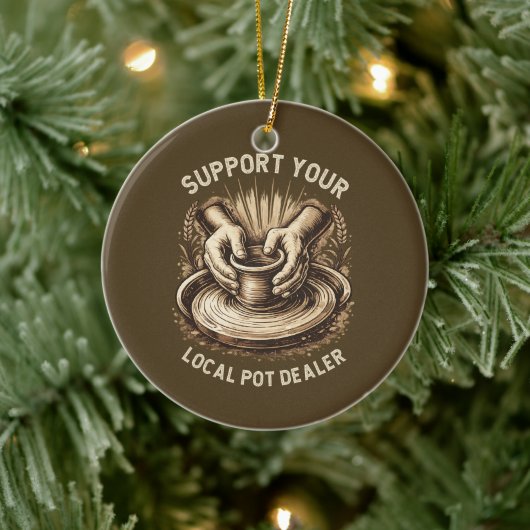 Grappig aardewerk steun je lokale pot verkoper kun keramisch ornament (Boom)