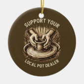 Grappig aardewerk steun je lokale pot verkoper kun keramisch ornament (Voorkant)