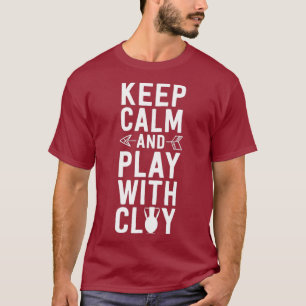 Grappig aardewerk voor vrouwen houden kalm en spel t-shirt