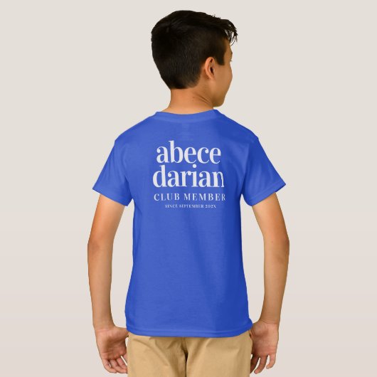 Grappig abcedarian Club lid sinds ... T-shirt (Achterkant volledig)