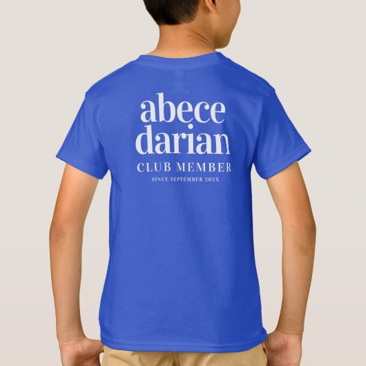 Grappig abcedarian Club lid sinds ... T-shirt (Achterkant)
