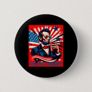 Grappig Abe Lincoln 4 juli Patriotic American U Ronde Button 5,7 Cm