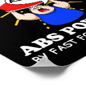 Grappig ABS Oefening Fast Food Gym Workout Bodybui Poster (Hoek)