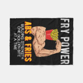 Grappig ABS Oefening French Fries Spieropbouw Bo Fleece Deken (Voorkant (Horizontaal))