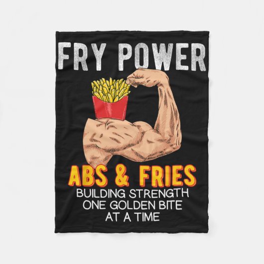 Grappig ABS Oefening French Fries Spieropbouw Bo Fleece Deken (Voorkant)