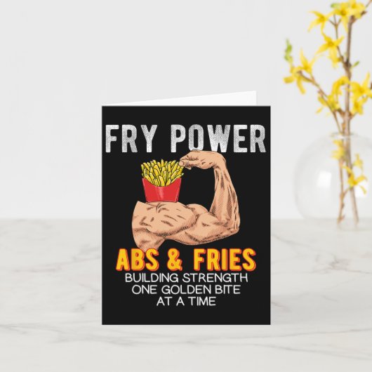 Grappig ABS Oefening French Fries Spieropbouw Bo Kaart (Gele Bloem)